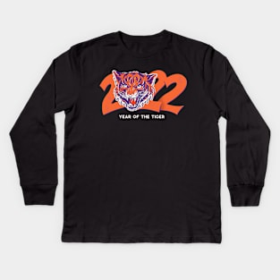 2022 Year of the Tiger // Tiger Football Kids Long Sleeve T-Shirt